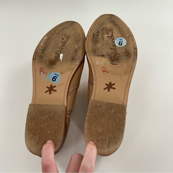 Splendid flats size 6 tan leather brouge wingtip oxfords spectators Academia - Picture 6 of 13